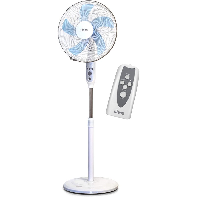 VENTILADORA DE PEDESTAL UFESA 45W. C/REMOTO TEMP.7 P-RF1450