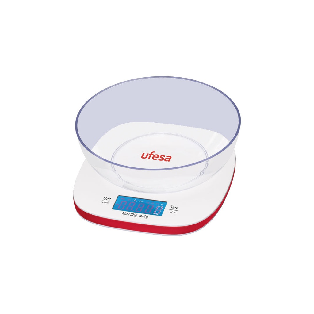 BASCULA DE COCINA UFESA 5K. CON RECIPIENTE P-BC1450