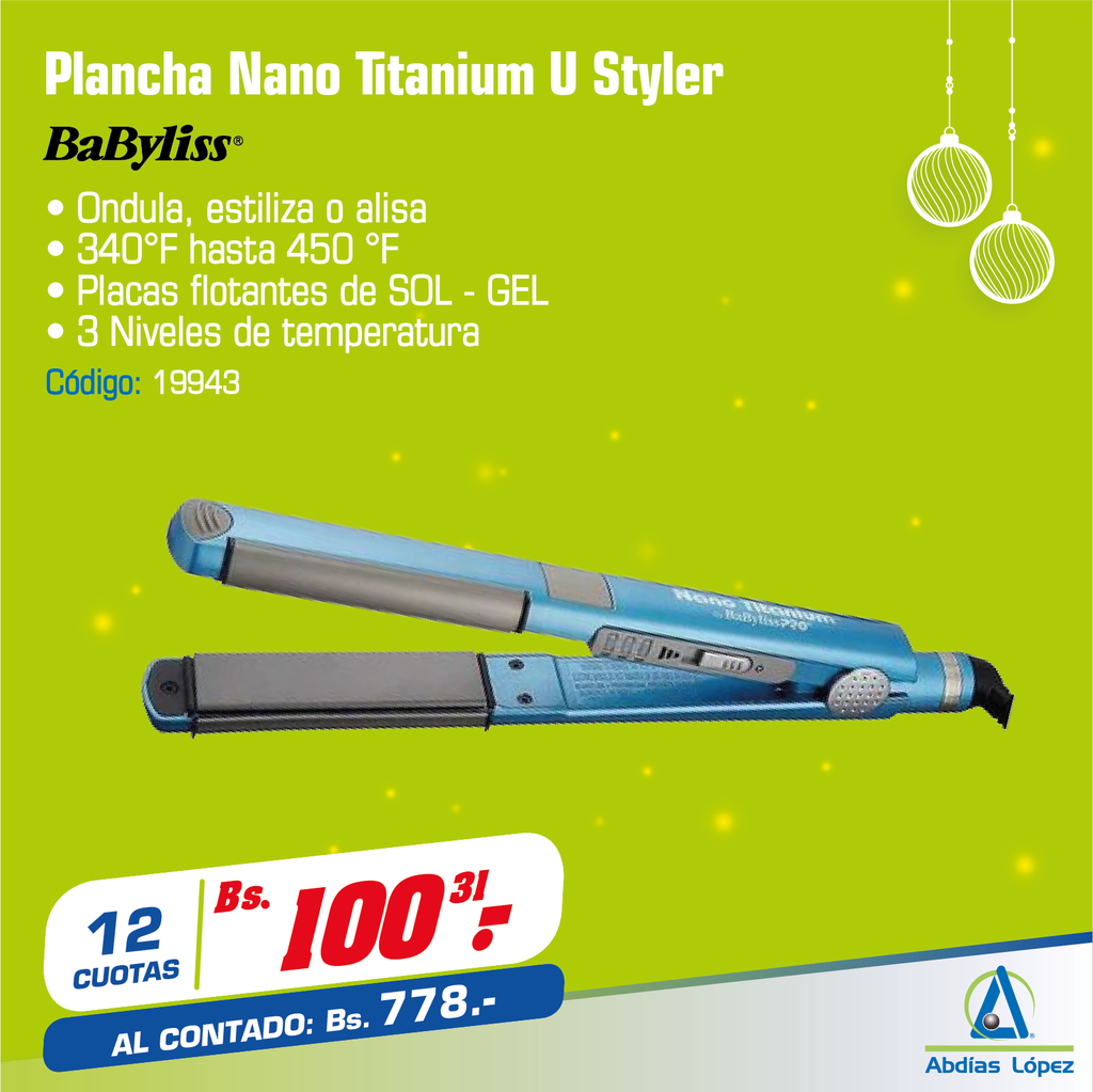 PLANCHA BABYLISS PRO NANO TITANIUM 4081 P-74108456397