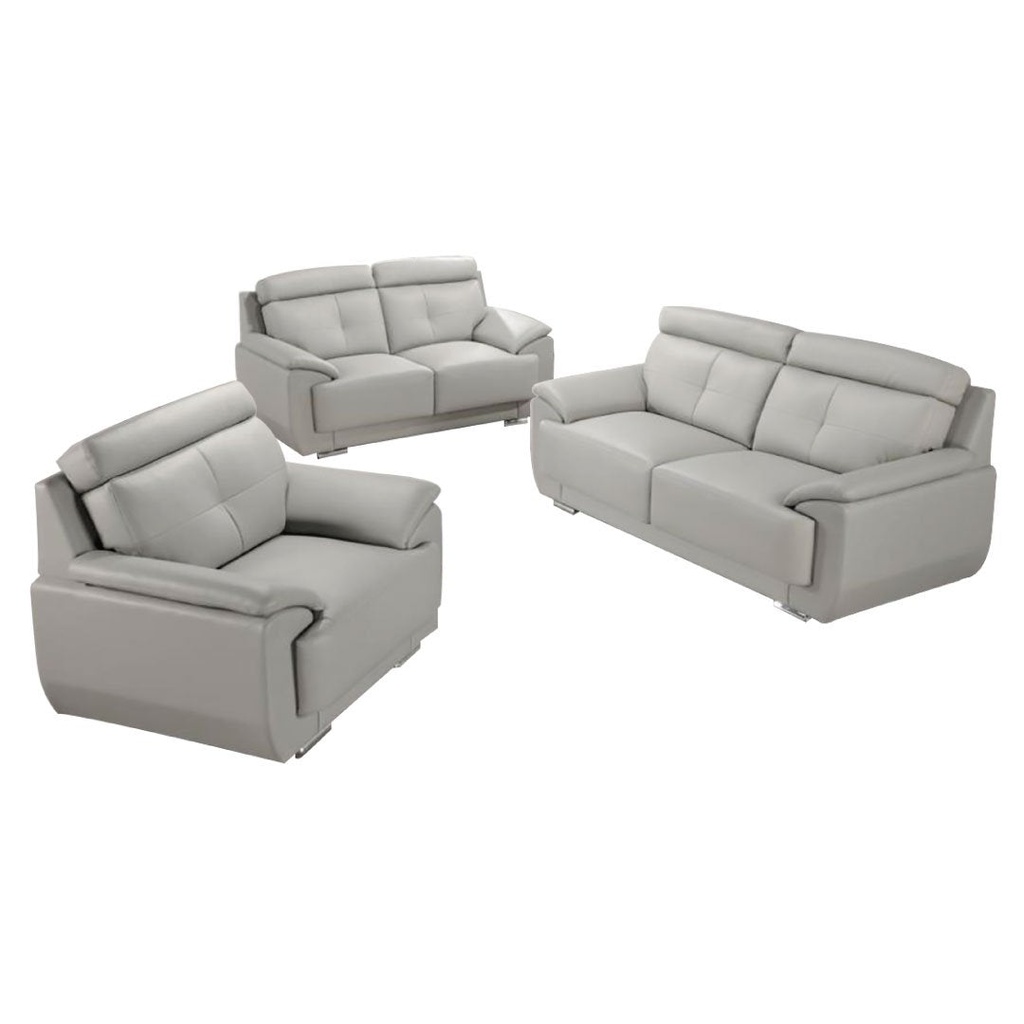 AE 216 (SOFA 1+2+3 CUERO 100% PLOMO SUAVE) P-AE 216 CUERO
