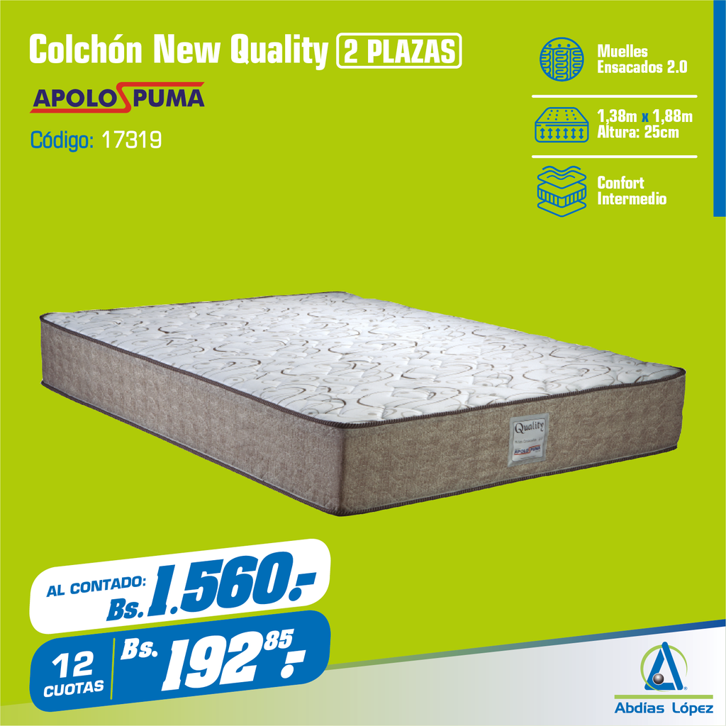 COLCHON NEW QUALITY COMFORT 25CMX1.88MX1.38M P-11008482