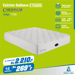 [I-17330] COLCHON GABBANA PLUSH 28CMX1.88MX1.38M P-11008596
